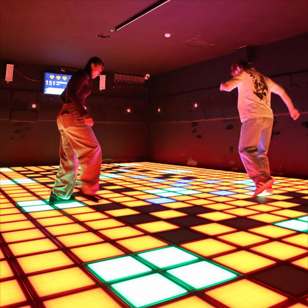 Two players on the StepOn LED floor